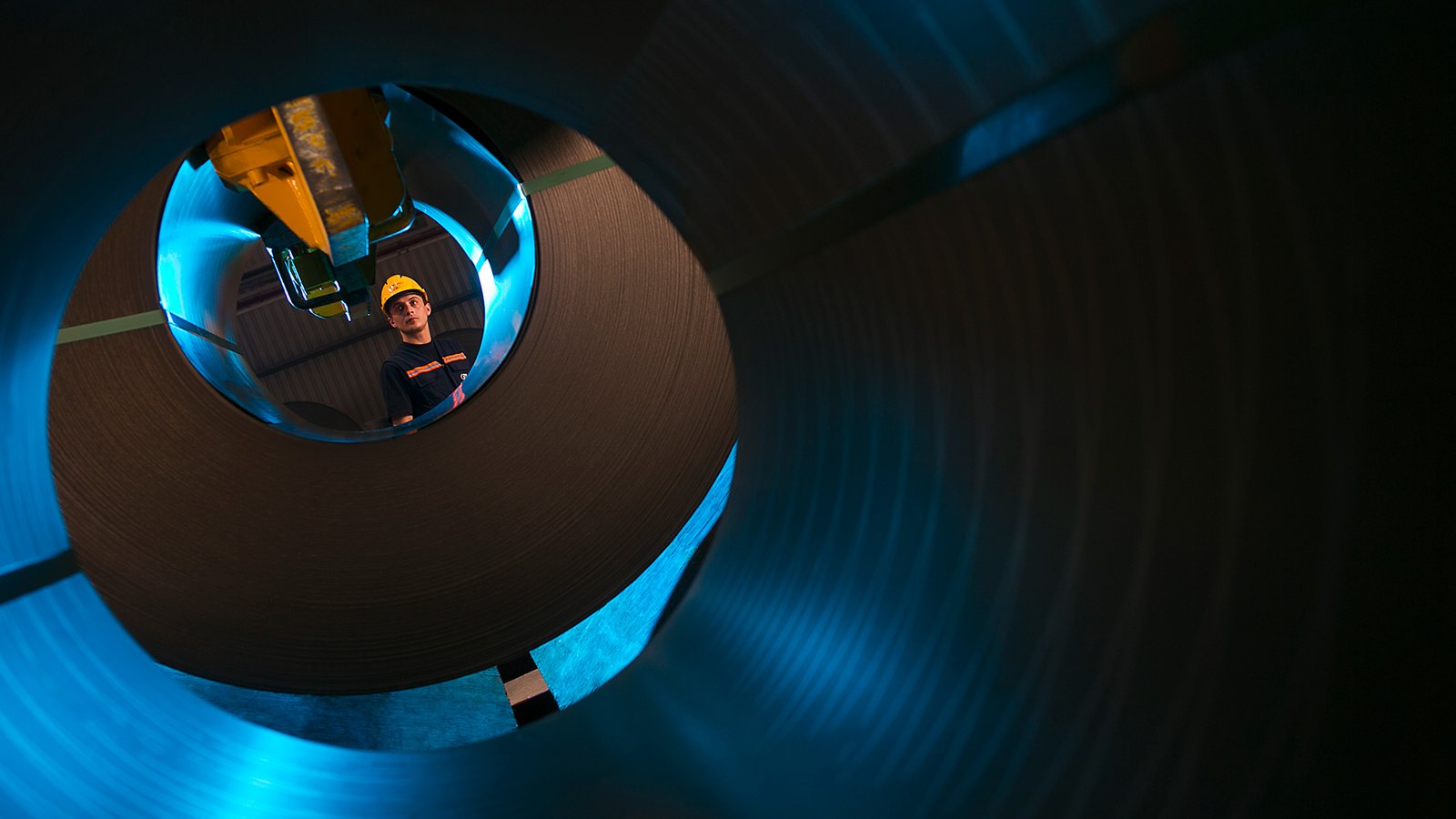 Steel production facility photographed for industrial photography portfolio