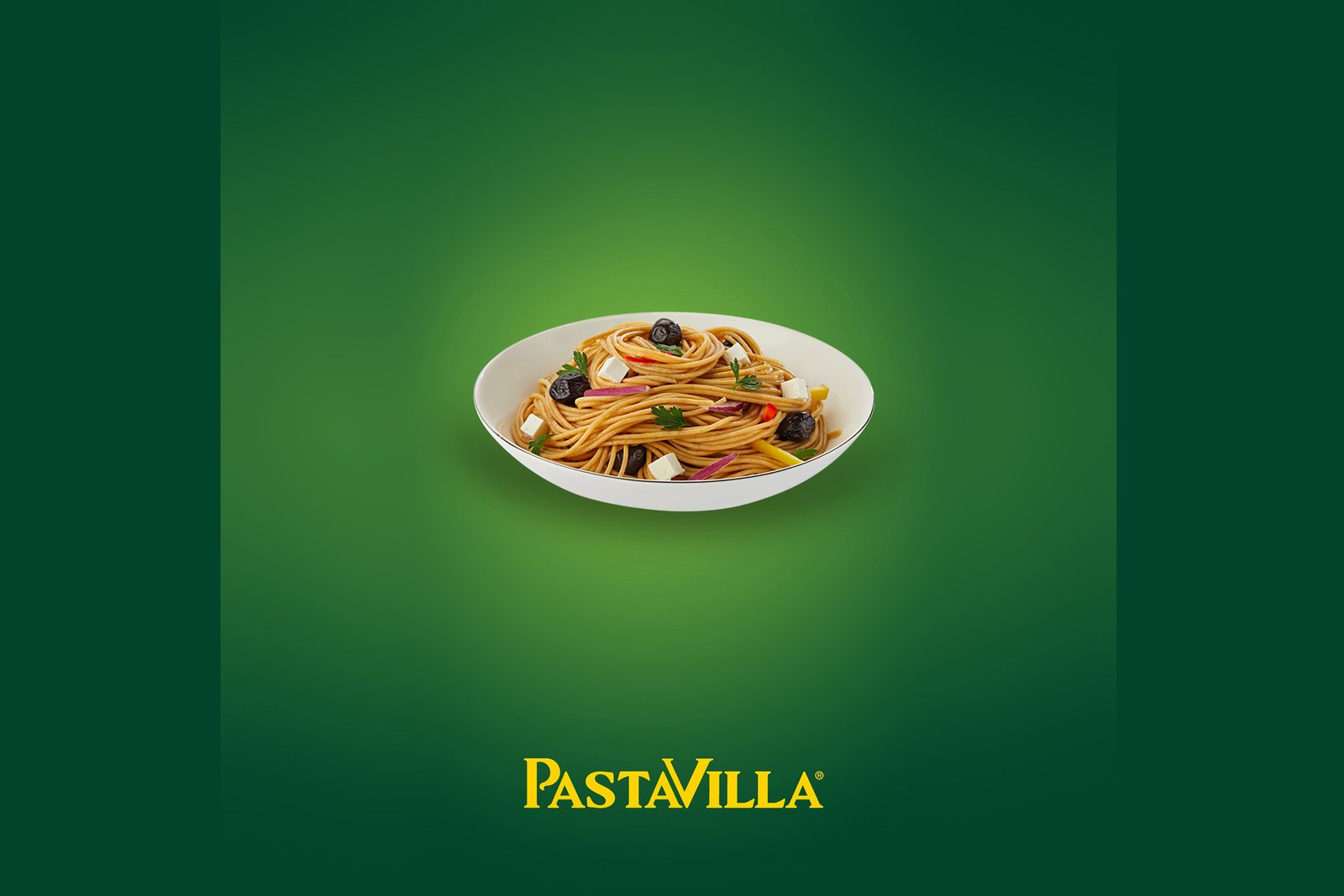 Pastavilla pasta dish photographed for commercial food advertising and restaurant marketing