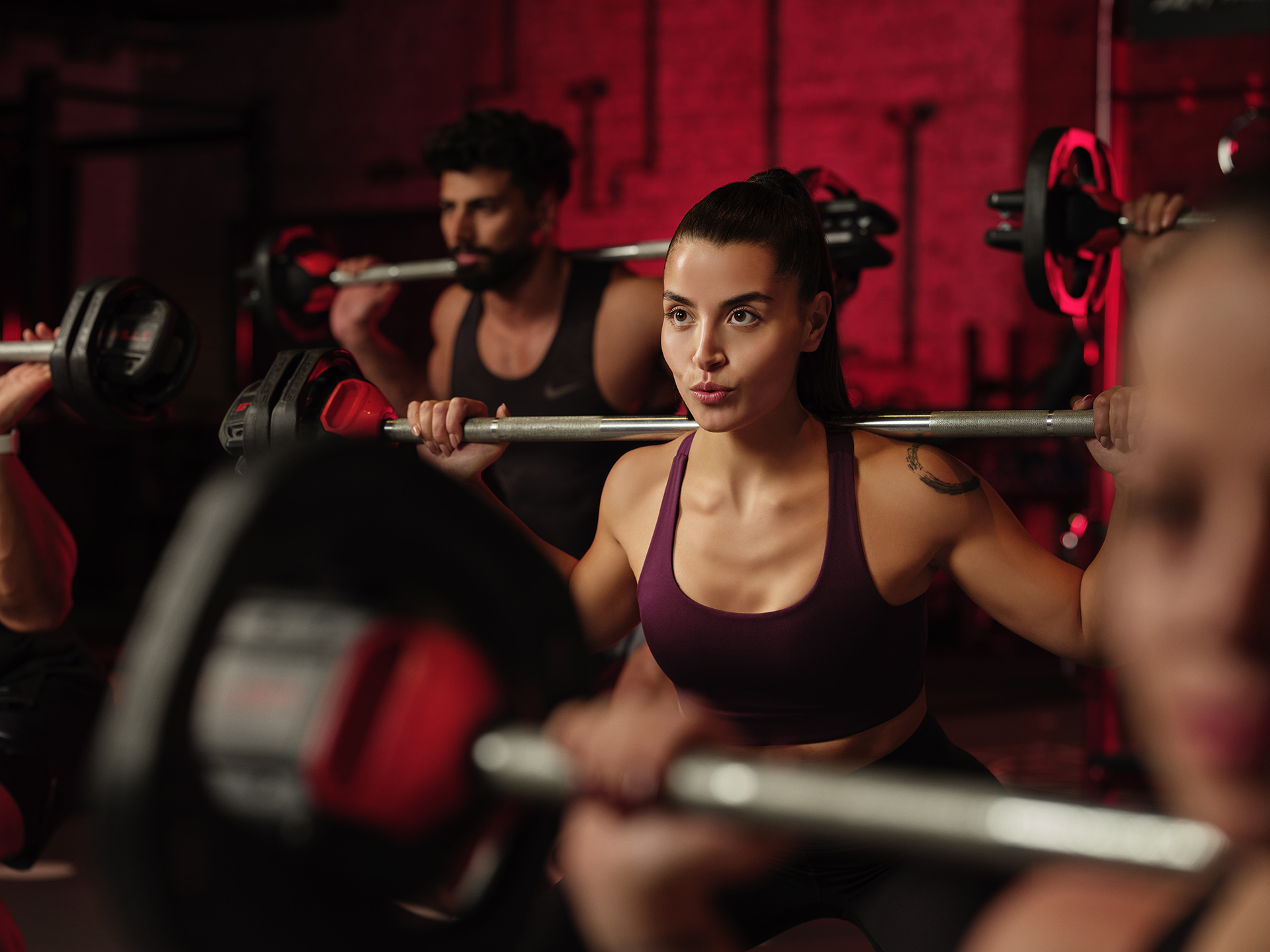 Athletes training during group fitness class at MAC Fitness Club