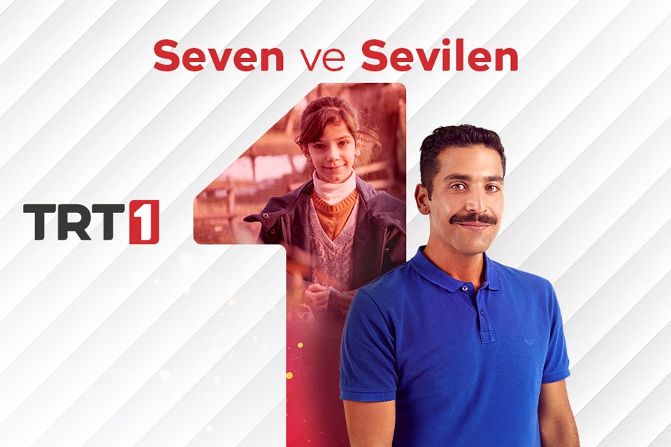 Professional promotional key art photographs by Sinan Niyazi Kutsal for TRT 1's Seven ve Sevilen campaign, capturing studio portraits of popular Turkish television actors layered over a crisp white diagonal background with the TRT 1 logo.