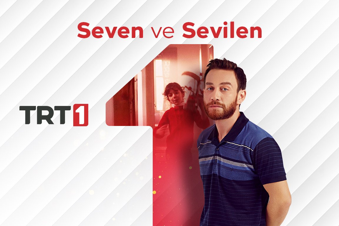 Professional promotional key art photographs by Sinan Niyazi Kutsal for TRT 1's Seven ve Sevilen campaign, capturing studio portraits of popular Turkish television actors layered over a crisp white diagonal background with the TRT 1 logo.