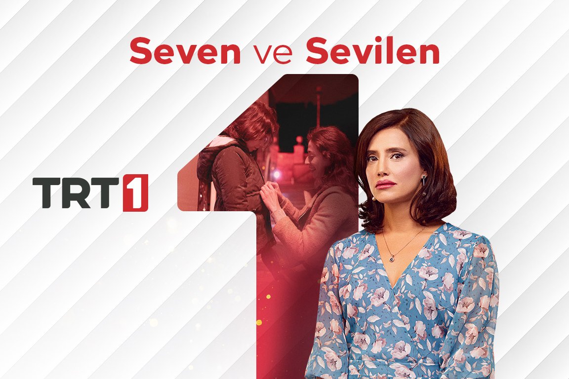 Professional promotional key art photographs by Sinan Niyazi Kutsal for TRT 1's Seven ve Sevilen campaign, capturing studio portraits of popular Turkish television actors layered over a crisp white diagonal background with the TRT 1 logo.