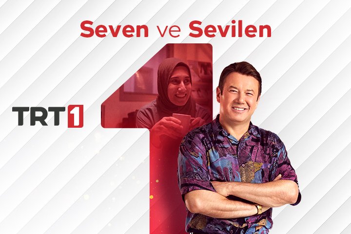 Professional promotional key art photographs by Sinan Niyazi Kutsal for TRT 1's Seven ve Sevilen campaign, capturing studio portraits of popular Turkish television actors layered over a crisp white diagonal background with the TRT 1 logo.