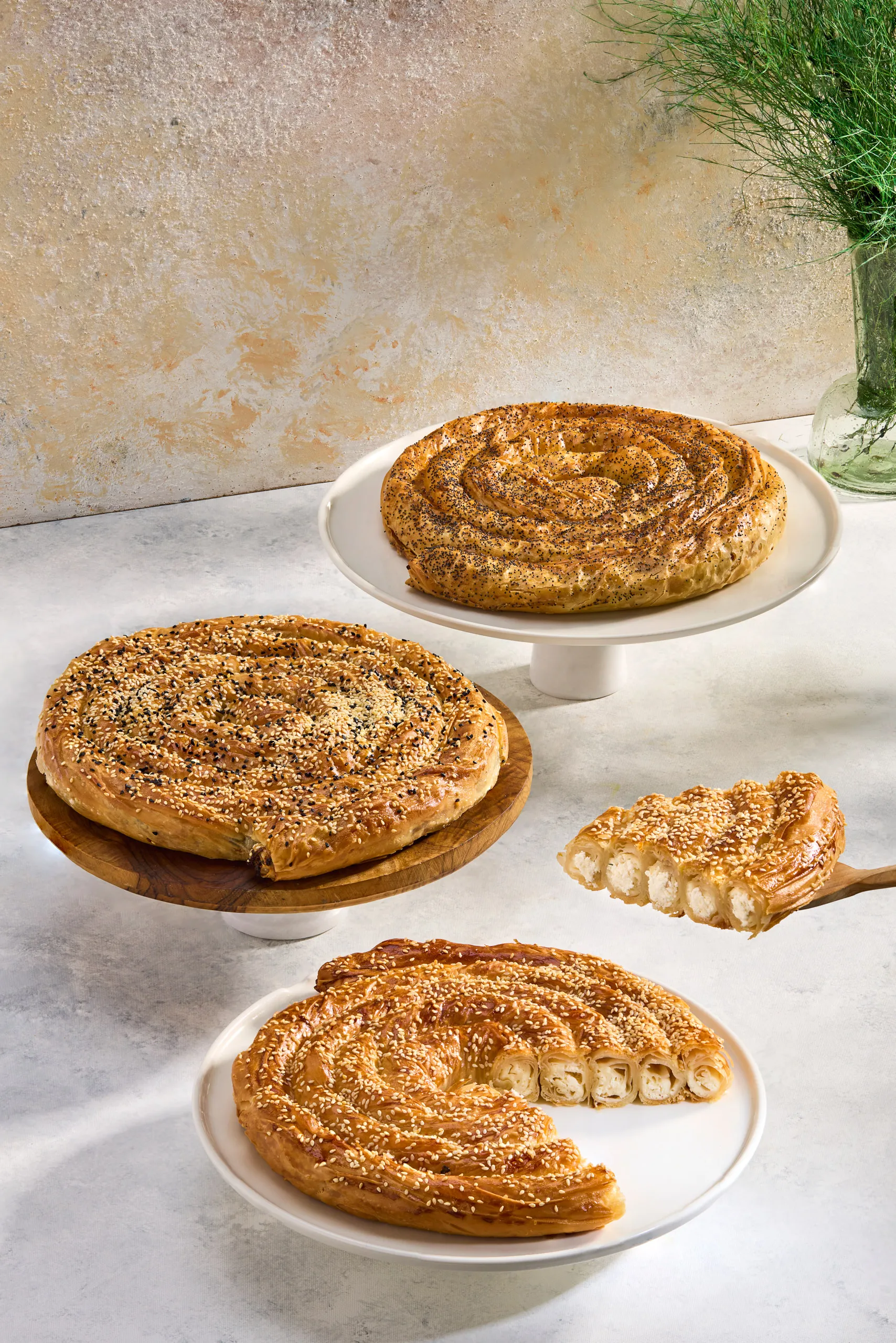 Assorted tray pastries photographed for Simit Sarayı commercial food photography and social media campaign